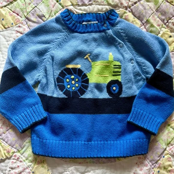 Florence Eiseman Boys’ 2T Tractor Crewneck Cotton Sweater - Picture 7 of 8